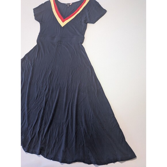 Modcloth Midi Dress Small Lively Dialogue Short Sleeve V-Neck Stretch Jersey - Picture 4 of 12